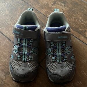 Merrell Kids' Gray and Teal Sneakers. Size 12.5M. Really good condition.